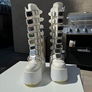 White Demonia Platforms - Never Worn